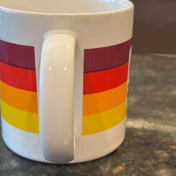 1982 Disney EPCOT Center Mug Japan Rainbow Stripes Retro Logo Vintage Coffee Cup - Picture 7 of 15